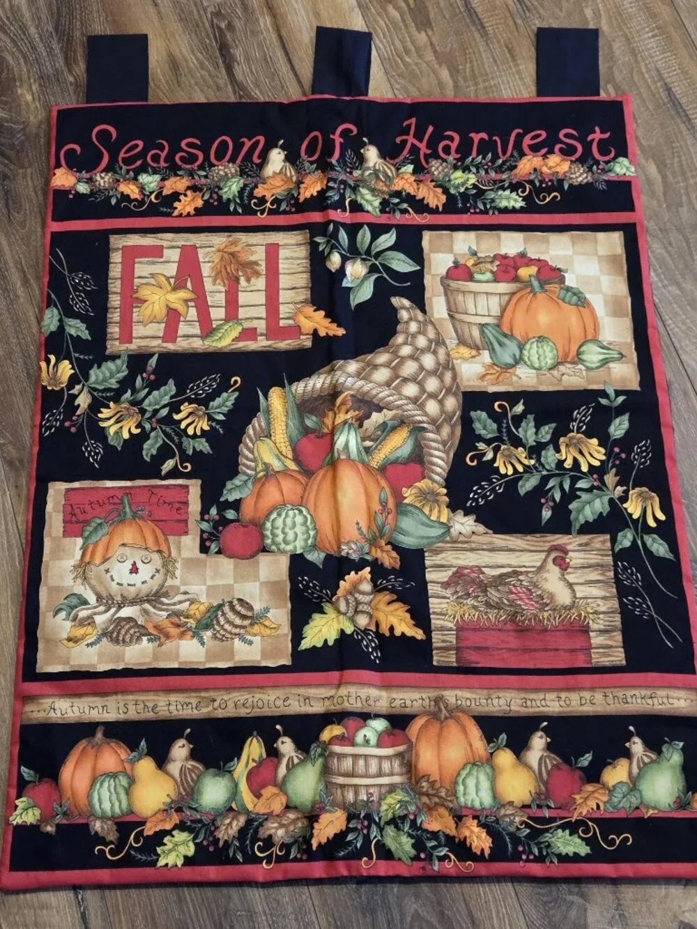 Season Of Harvest Wall Hanging Hand Made 24.5” x 31.5”.